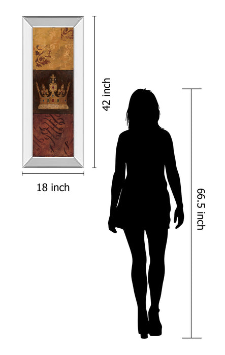 Regal Panel I By Avery Tillmon - Mirror Framed Print Wall Art - Dark Brown