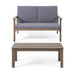 Avacyn - Outdoor Loveseat And Coffee Table Set With Cushions - Dark Gray