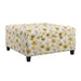 Floral Storage Ottoman - Yellow