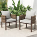 2 Pieces Outdoor Metal Patio Club Chair, Patio Furniture Arm Chair With Cushion, Modern Outdoor Furniture Deep Seating For Porch, Garden, Backyard, Balcony - Brown / Light Gray