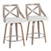 Charlotte - Farmhouse Fixed Height Counter Stool & Swivel With Round Footrest (Set of 2)