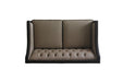 House Beatrice - Loveseat With 3 Pillows - Tan Synthetic Leather , Black Synthetic Leather & Charcoal
