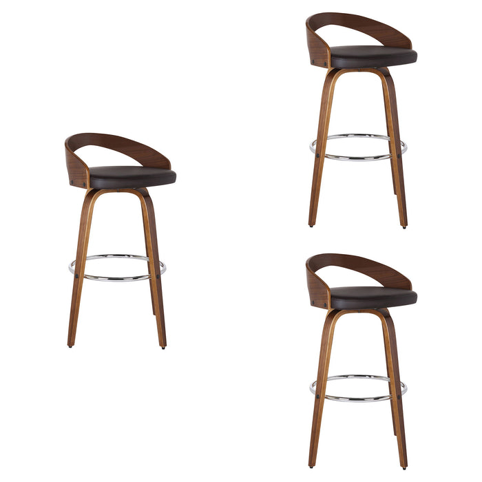 Sonia - 26" Counter Height Swivel Bar Stool - Walnut Wood