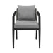 Palma - Outdoor Patio Dining Chairs In Aluminum And Wicker With Gray Cushions - (Set Of 2)