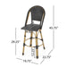 Outdoor Rattan And Aluminum French Barstools (Set of 2)