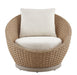 Kobalt - Metal Outdoor Swivel Lounge Chair With Cushions - Boucle White / Natural