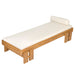 Daybed With Cushion & Pillow, Low Profile Design For Indoor / Outdoor Use - Cream / Teak