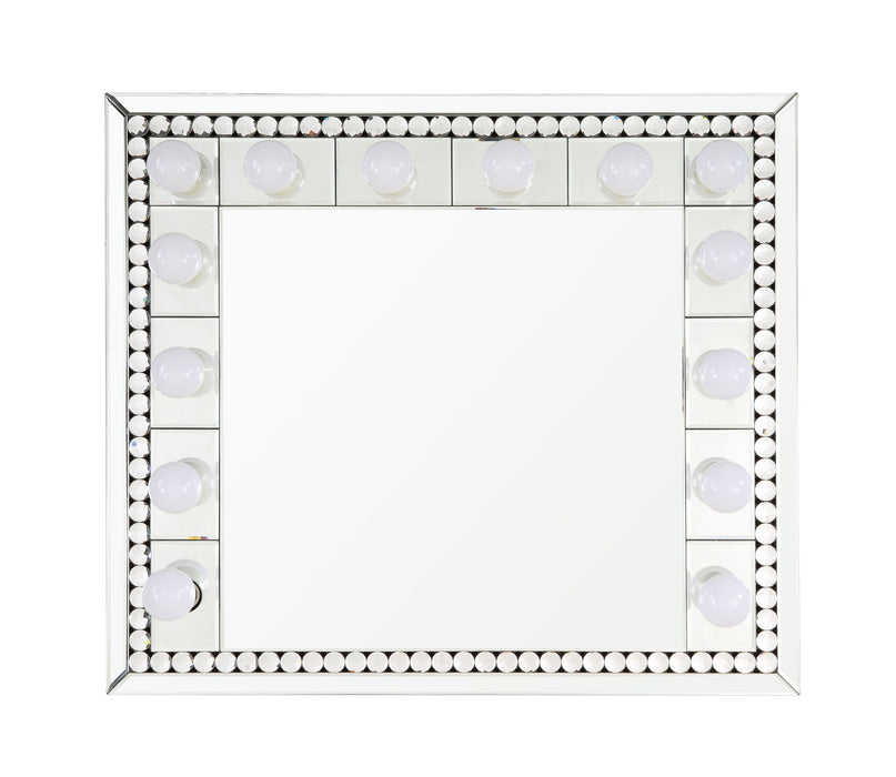 Farai - 28" Accent Mirror - Mirrored & Faux Crystal Diamonds