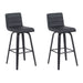 Vienna - Modern Swivel Bar Height Stool - Black Brushed Wood Frame