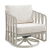 Breeze - Cream Metal Outdoor Swivel Lounge Chair With Cushions - Pearl