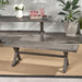 Modern Aluminum Outdoor Dining Bench With X Base - Dark Gray