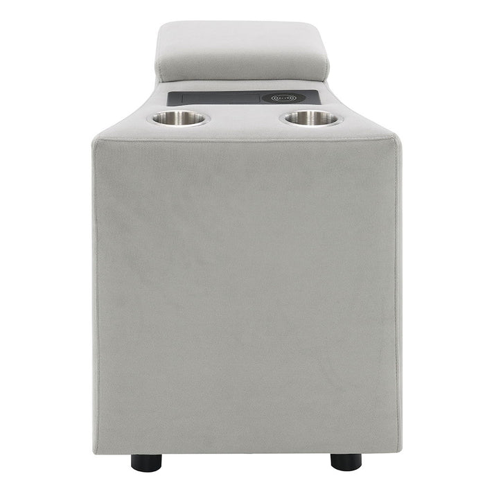 Emee - Console With USB - Gray Corduroy