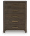 Radkin - Five Drawer Chest - Burnished Brown