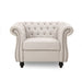 Nexuson - Upholstered Chesterfield Chair With Deep Tufted And Nailhead Trim
