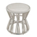 Breeze - Powder Coated Metal Round Outdoor Side Table With Sintered Stone Table Top - Cream