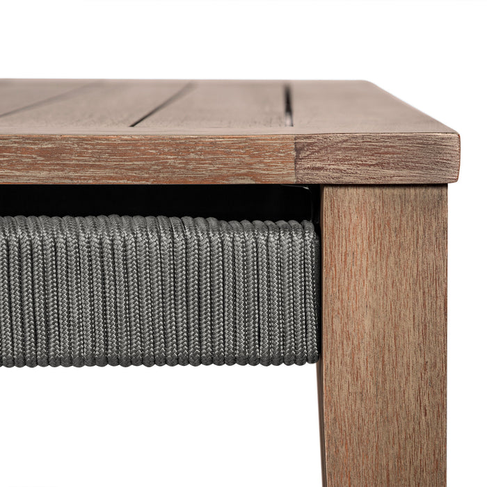 Orbit - Square Outdoor Patio Coffee Table - Weathered Eucalyptus