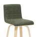 Vienna - 35.5" Swivel Counter Height Square Back Wood Bar Stool With Faux Leather Seat