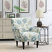 Floral Accent Chair - Blue - Wood