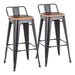 Oregon - Industrial Low Back Barstool (Set of 2) - Black