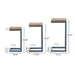 Kacha - Modern Industrial Firwood Nesting Tables (Set of 3) With Iron Frame - Antique Brown / Black