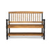 Slatted Bench With Built In Shelf