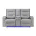 Isolde - Power Reclining Loveseat With LED Lighting - Gray