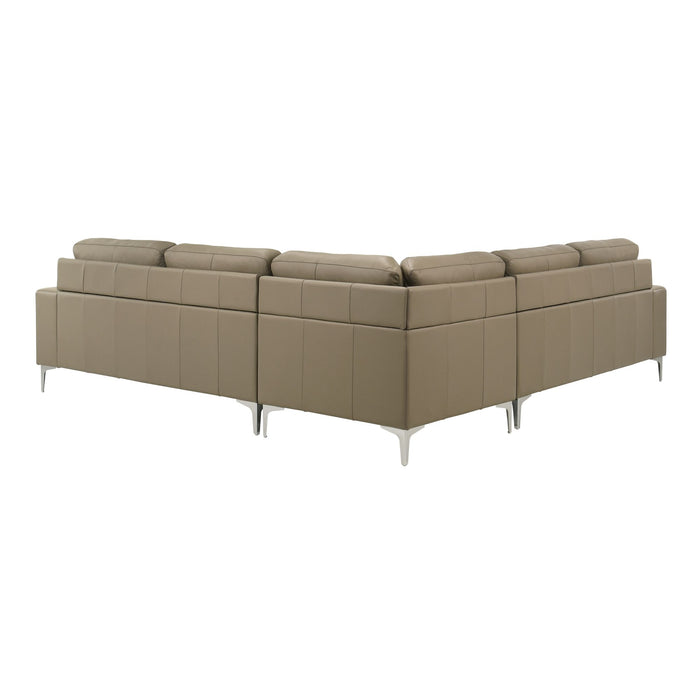 Pimentel Leather Sectional Sofa - Thumbnail 5