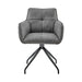 Noah - Fabric And Metal Legs Dining Room Accent Chair (Set of 2) - Charcoal / Black