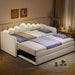 Upholstered Daybed With Adjustable LED Trundle