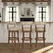 Mystic - Swivel Rubberwood Counter Or Bar Height Barstool With Faux Leather Seat