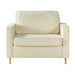 Accent Chair Upholstered Single Sofa With Square Arms, Sewn Pillow Back For Living Room