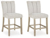 Larawyn - Upholstered Barstool (Set of 2) - Bisque