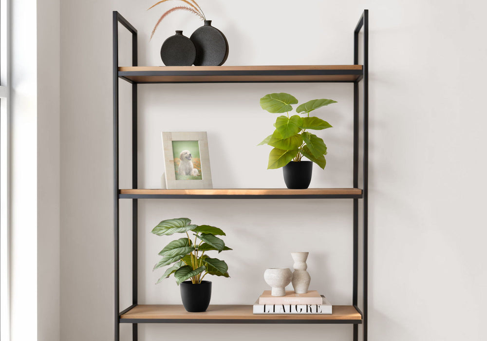 13" Tall, Artificial Plant, Epipremnum, Indoor, Faux, Fake, Table, Greenery, Potted, Decorative (Set of 2) - Green / Black