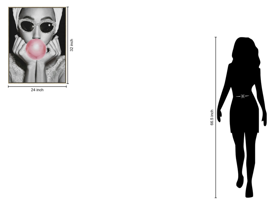 24 x 32 Hand Painted Textured Canvas In Frame - Black