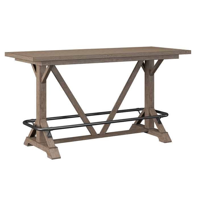 Bar Height Trestle Table - Brown - Solid Wood