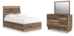 Chirason - 3 Pc. - Full Panel Storage Bed, Dresser And Mirror - Brown