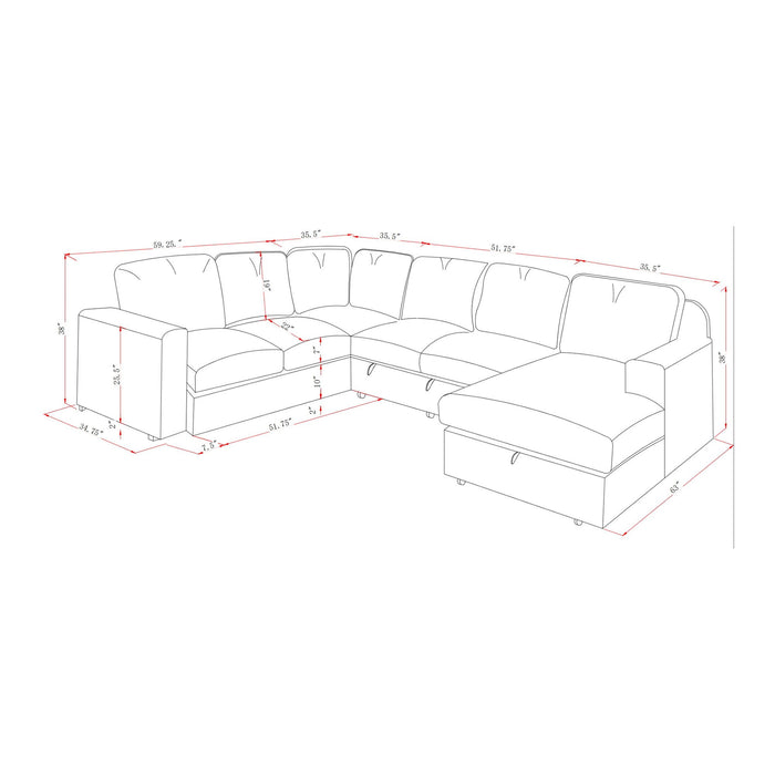 Melody - Sectional Sofa With Plush Cushioning