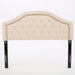 Queen & Full Size Headboard With Diamond Tufting And Nailhead Trim - Beige