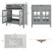 Bathroom Vanity With Ceramic Sink, Adjustable Shelf & Tip Out Tray