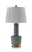 Webbington - Ceramic Table Lamp - Teal / Gold Finish