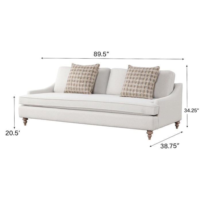 Sofa Single Reverable Cushion With 2 Pillows - Off White