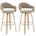 Daxton - Swivel Bar Height Round Back Wood Bar Stool With Faux Leather Seat