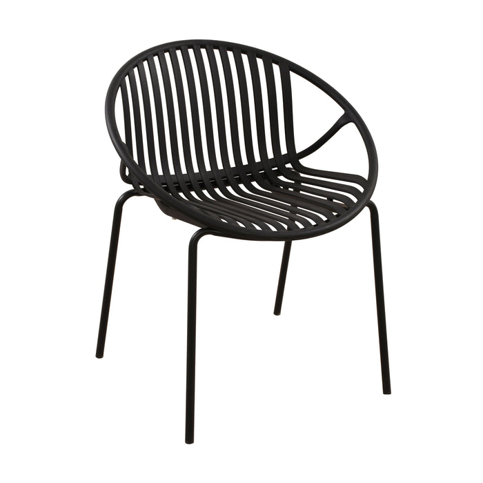 7 Piece Outdoor Modern Dining Set With Stackable Chairs