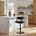 Callie - Swivel Metal Adjustable Height Barstool With Faux Leather Seat - Black Finish
