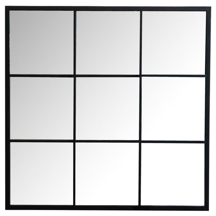 Quetzal - Square Window Pane Wall Mirror - Black Sacramento Furniture Store Furniture store in Sacramento