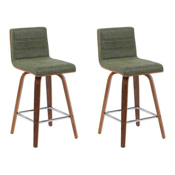 Vienna - Modern Counter Height Swivel Bar Stool - Walnut Finished Wood Frame