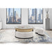 Rounded Storage Coffee Table With 3 Stools