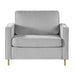 Accent Chair Upholstered Single Sofa With Square Arms, Sewn Pillow Back For Living Room