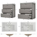 Double Sinks Bathroom Vanity Set With 2 Ceramic Basins