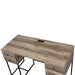 Desirre - Writing Desk With USB - Rustic Oak & Black